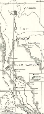 Kort over Siam.